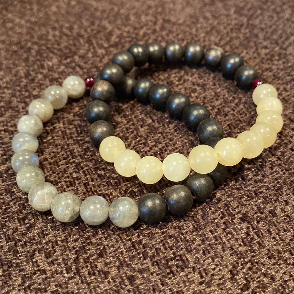 Labradorite And Honey Jade Bracelets Crystal Geo Stone